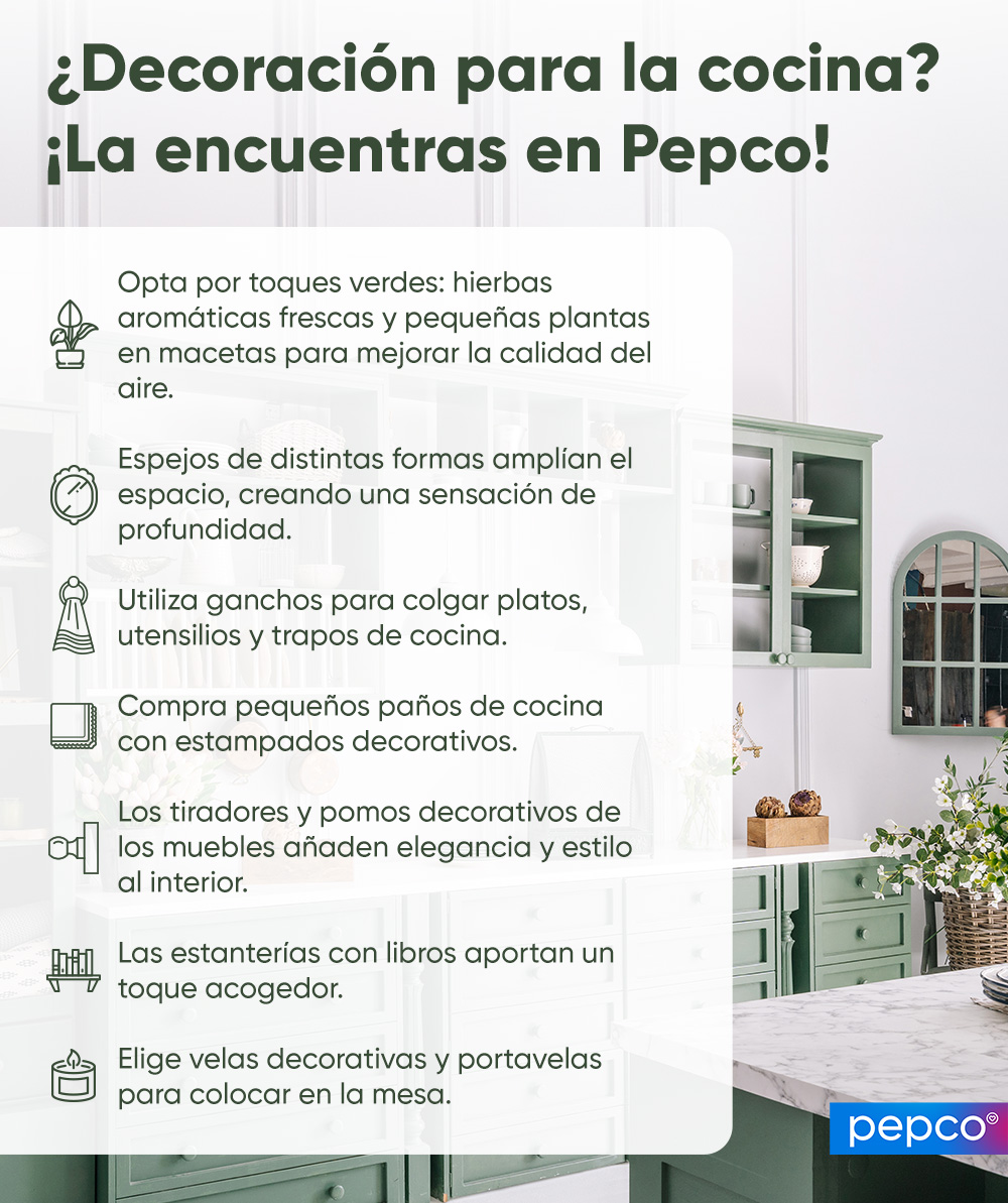 Infografía de Pepco sobre adornos de cocina