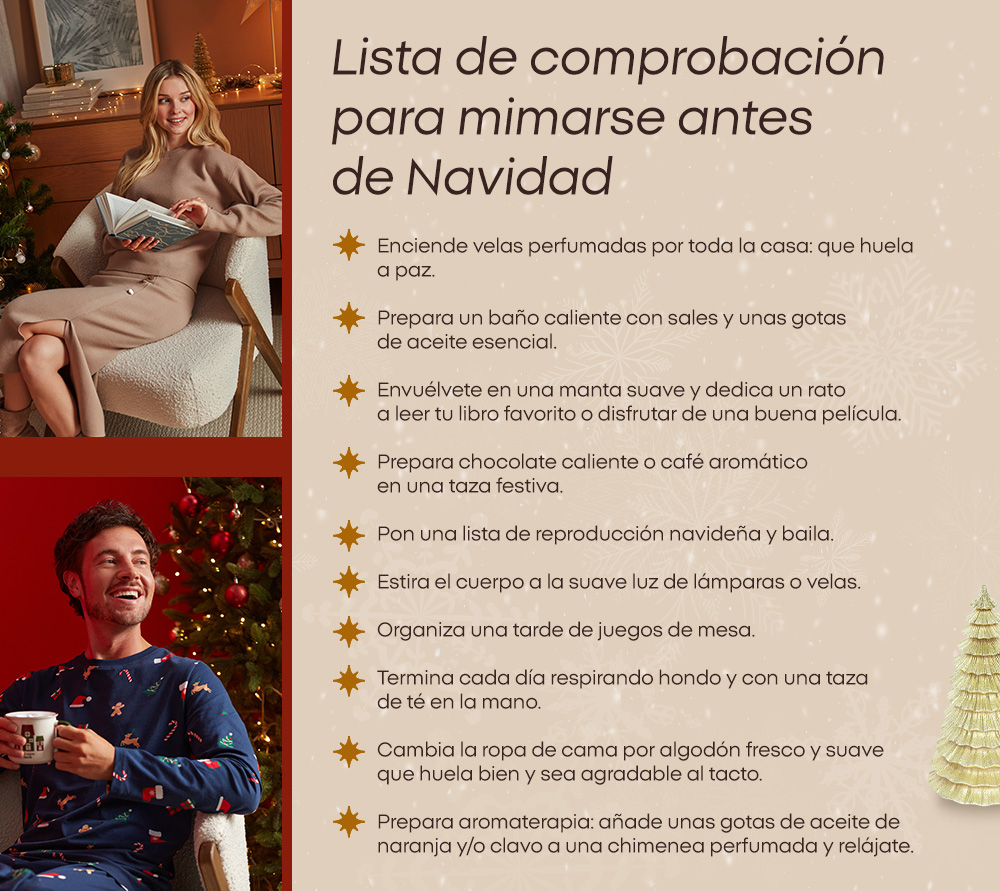 Lista de comprobación para mimarse antes de Navidad