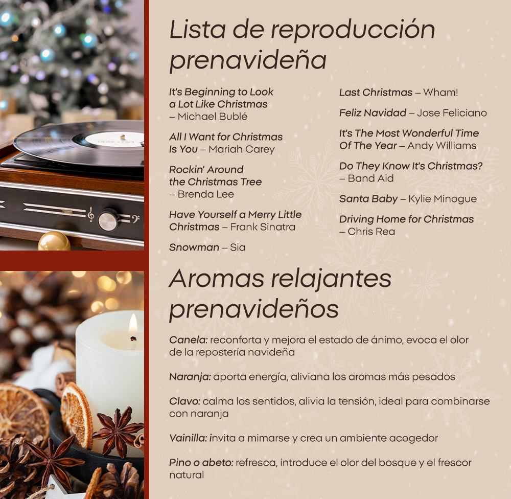 Lista de reproducción prenavideña; Aromas relajantes prenavideños