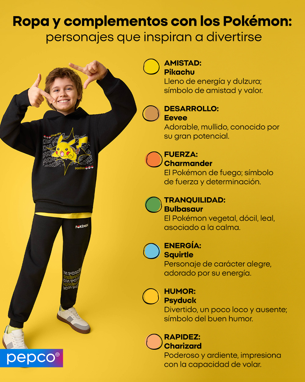 Ropa y complementos con los Pokémon: personajes que inspiran a divertirse 