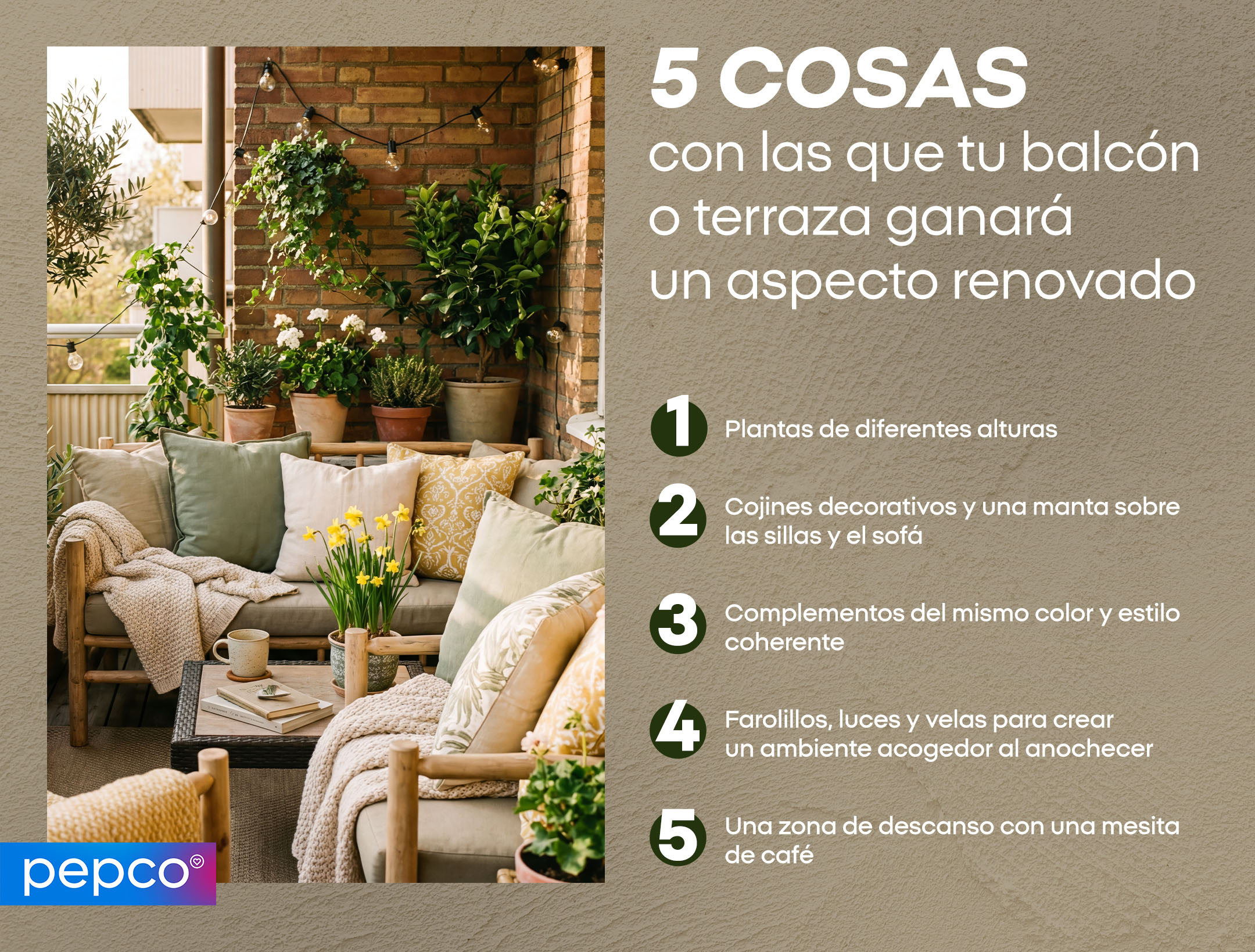 5 COSAS con las que tu balcón o terraza ganará un aspecto renovado